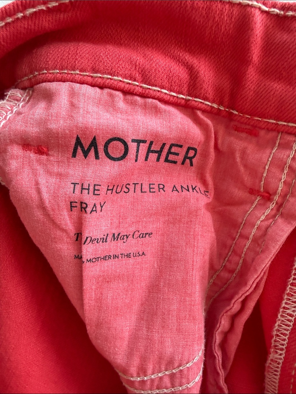 MOTHER THE HUSTLER ANKLE FRAY - THE DEVIL MAY CARE 26 $248 - Picture 5 of 16